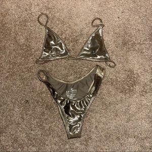 Xs minimale animale shimmer collection metallic bikini